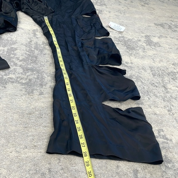 New Topshop Slash Wide Leg Cutout Satin Pants In Black Limited Edition Sz 6 - Picture 11 of 14